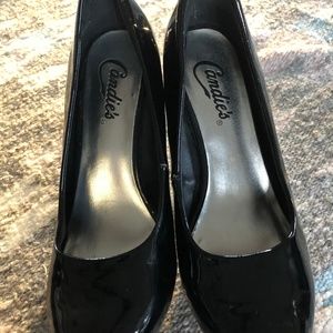 Black Patent Leather Candies High Heels.